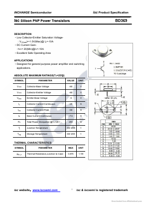 BD369 Datasheet PDF Inchange Semiconductor