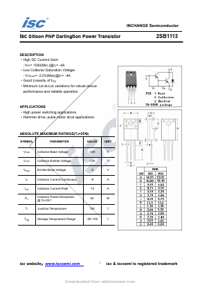 2SB1113 Datasheet PDF Inchange Semiconductor