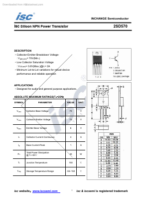 2SD570 Datasheet PDF Inchange Semiconductor