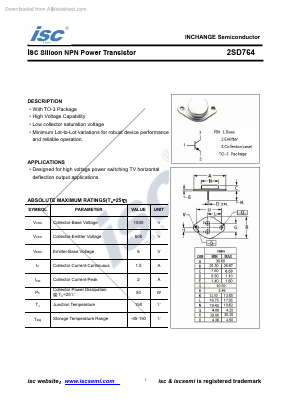 2SD764 Datasheet PDF Inchange Semiconductor