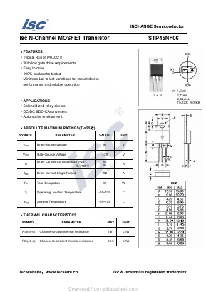 STP45NF06 Datasheet PDF Inchange Semiconductor