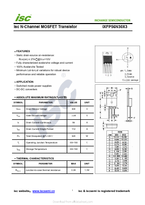 IXFP56N30X3 Datasheet PDF Inchange Semiconductor
