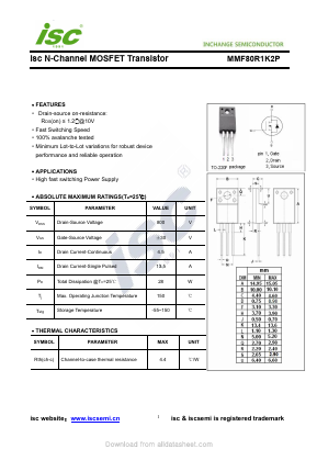 MMF80R1K2P Datasheet PDF Inchange Semiconductor