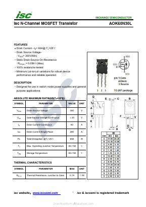 AOK60N30L Datasheet PDF Inchange Semiconductor