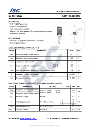 ACTT12X-800CTN Datasheet PDF Inchange Semiconductor