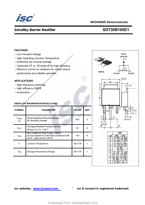 SDT30B100D1 Datasheet PDF Inchange Semiconductor