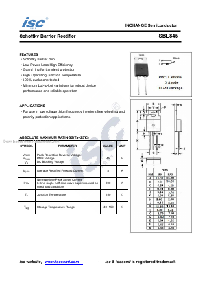 SBL845 Datasheet PDF Inchange Semiconductor