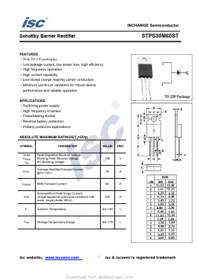 STPS30M60ST Datasheet PDF Inchange Semiconductor