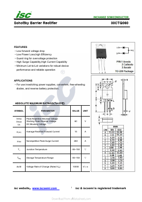 30CTQ060 Datasheet PDF Inchange Semiconductor