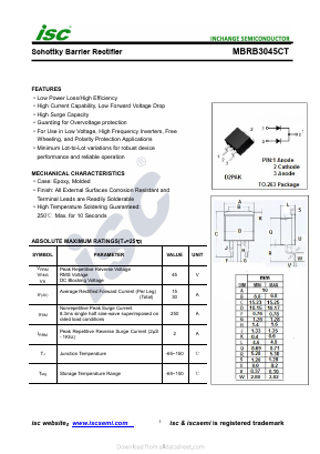 MBRB3045CT Datasheet PDF Inchange Semiconductor