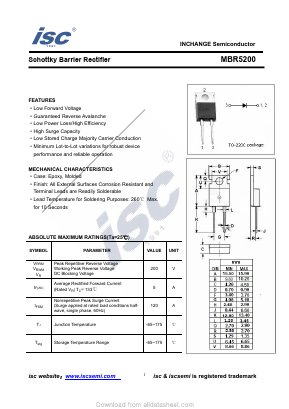 MBR5200 Datasheet PDF Inchange Semiconductor