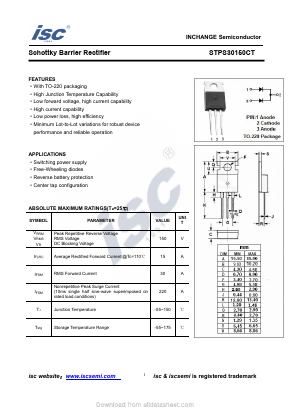 STPS30150CT Datasheet PDF Inchange Semiconductor