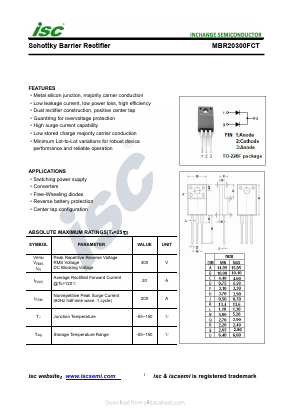 MBR20300FCT Datasheet PDF Inchange Semiconductor