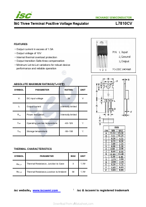 L7810CV Datasheet PDF Inchange Semiconductor