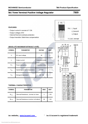 7809 Datasheet PDF Inchange Semiconductor