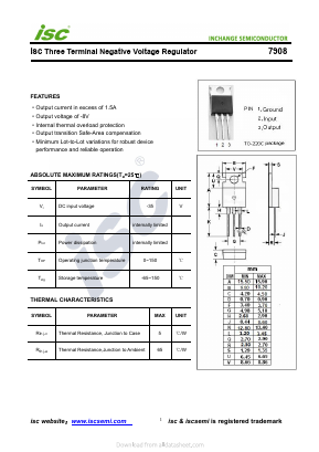 7908 Datasheet PDF Inchange Semiconductor