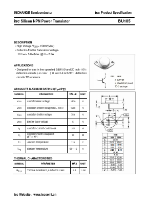 BU105 Datasheet PDF Inchange Semiconductor