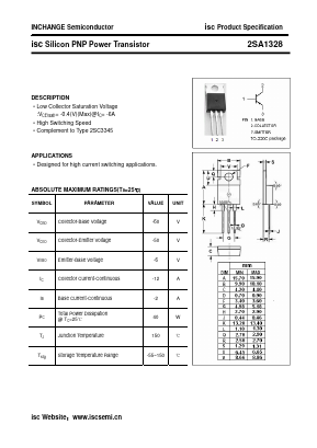 A1328 Datasheet PDF Inchange Semiconductor