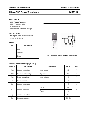 2SB1145 Datasheet PDF Inchange Semiconductor