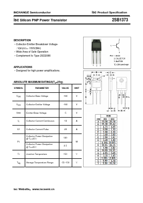 2SB1373 Datasheet PDF Inchange Semiconductor