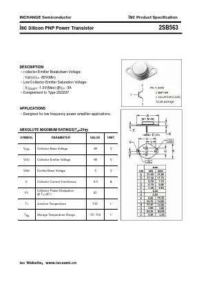 2SB563 Datasheet PDF Inchange Semiconductor