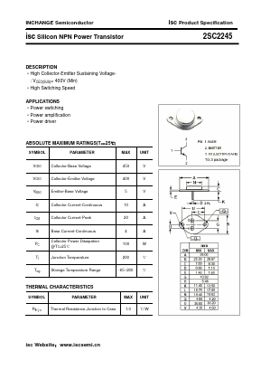 2SC2245 Datasheet PDF Inchange Semiconductor