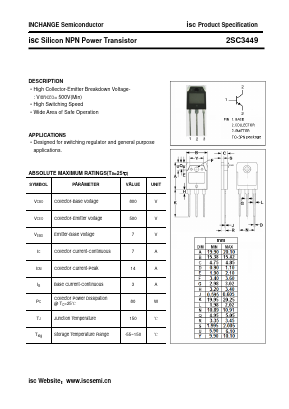 2SC3449 Datasheet PDF Inchange Semiconductor