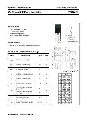 C4426 Datasheet PDF Inchange Semiconductor