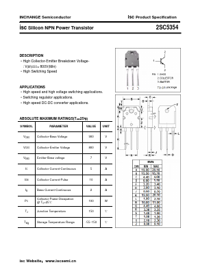 2SC5354 Datasheet PDF Inchange Semiconductor