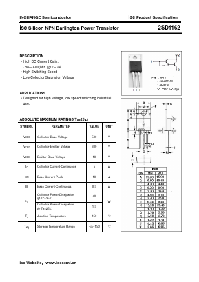 D1162 Datasheet PDF Inchange Semiconductor