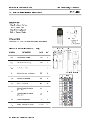 2SD1440 Datasheet PDF Inchange Semiconductor
