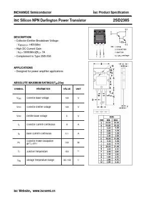 D2385 Datasheet PDF Inchange Semiconductor