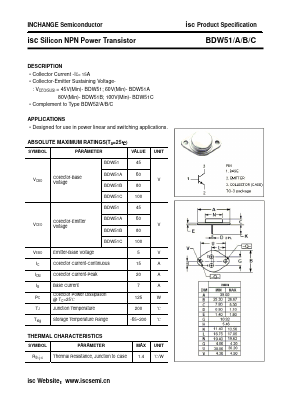BDW51C Datasheet PDF Inchange Semiconductor