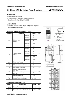 BDW63 Datasheet PDF Inchange Semiconductor