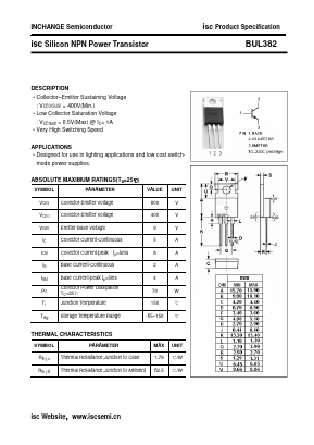 BUL382 Datasheet PDF Inchange Semiconductor