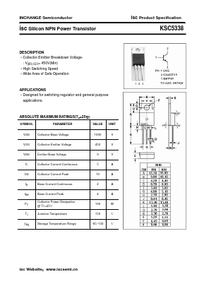 KSC5338 Datasheet PDF Inchange Semiconductor