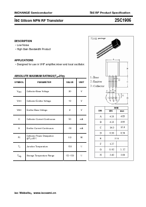 2SC1906 Datasheet PDF Inchange Semiconductor