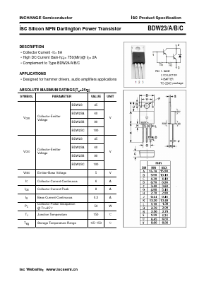 BDW23B Datasheet PDF Inchange Semiconductor