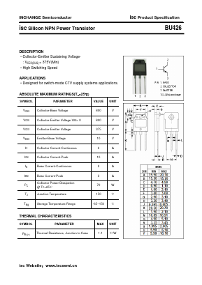 BU426 Datasheet PDF Inchange Semiconductor
