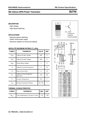 BUT46 Datasheet PDF Inchange Semiconductor
