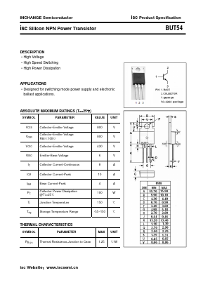 BUT54 Datasheet PDF Inchange Semiconductor