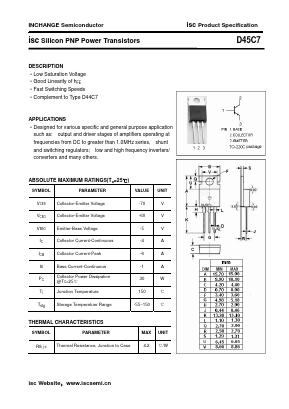 D45C7 Datasheet PDF Inchange Semiconductor