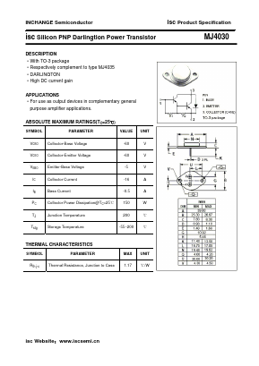 MJ4030 Datasheet PDF Inchange Semiconductor