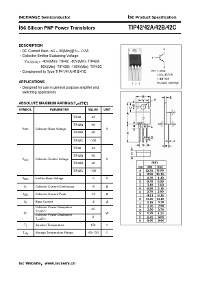 TIP42 Datasheet PDF Inchange Semiconductor