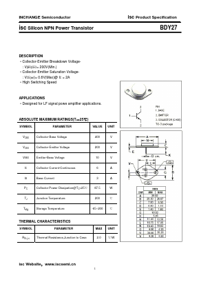 BDY27 Datasheet PDF Inchange Semiconductor