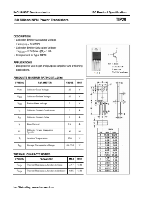 TIP29 Datasheet PDF Inchange Semiconductor