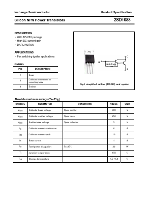 2SD1088 Datasheet PDF Inchange Semiconductor