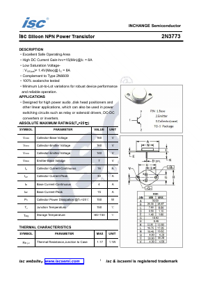 2N3773 Datasheet PDF Inchange Semiconductor