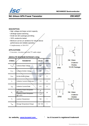 2SC4027R Datasheet PDF Inchange Semiconductor