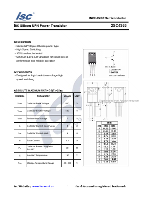 2SC4953 Datasheet PDF Inchange Semiconductor
